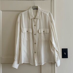 Vince Cream Button-Up Shirt